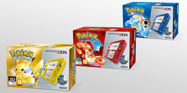 Des bundles 2DS et New 3DS pour fêter les sorties de Pokémon Rouge, Bleu et Jaune