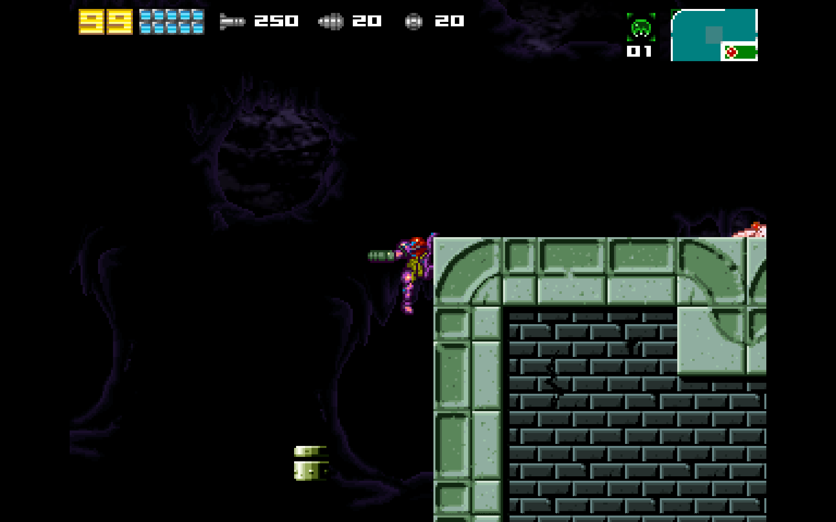 On peut s'accrocher aux plateformes comme dans Metroid - Fusion