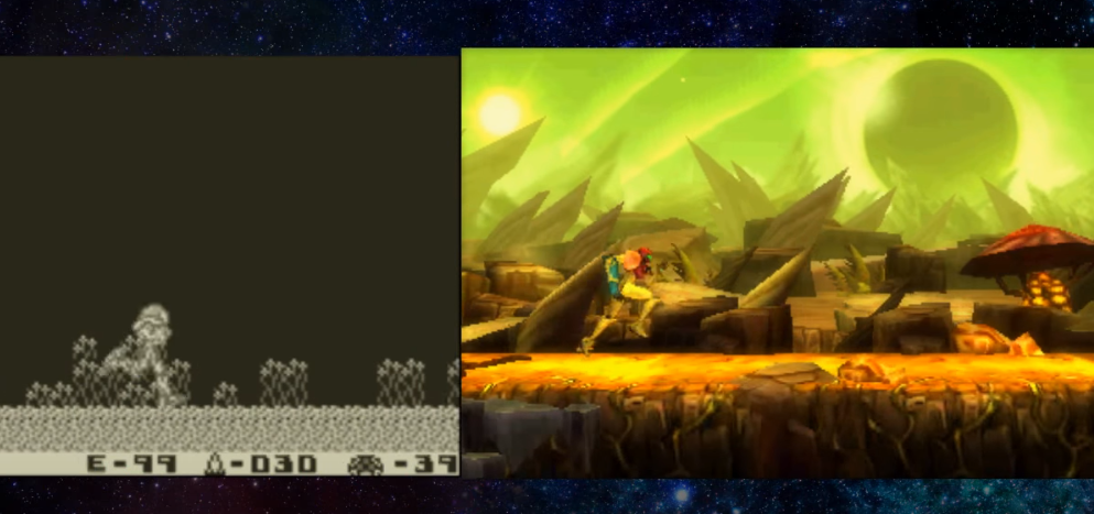Comparaison graphique Metroid: Samus Returns Vs Metroid II: Return of Samus (3DS vs Game Boy)