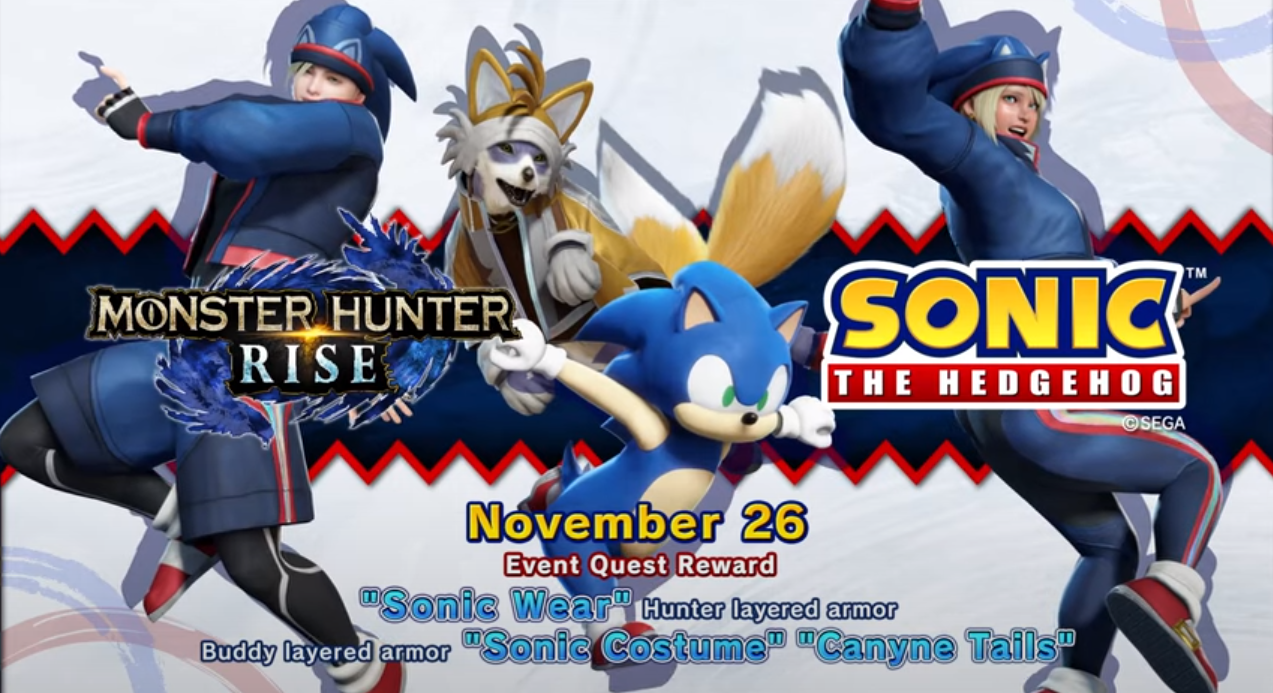 Sonic débarque dans Monster Hunter Rise en vidéo !