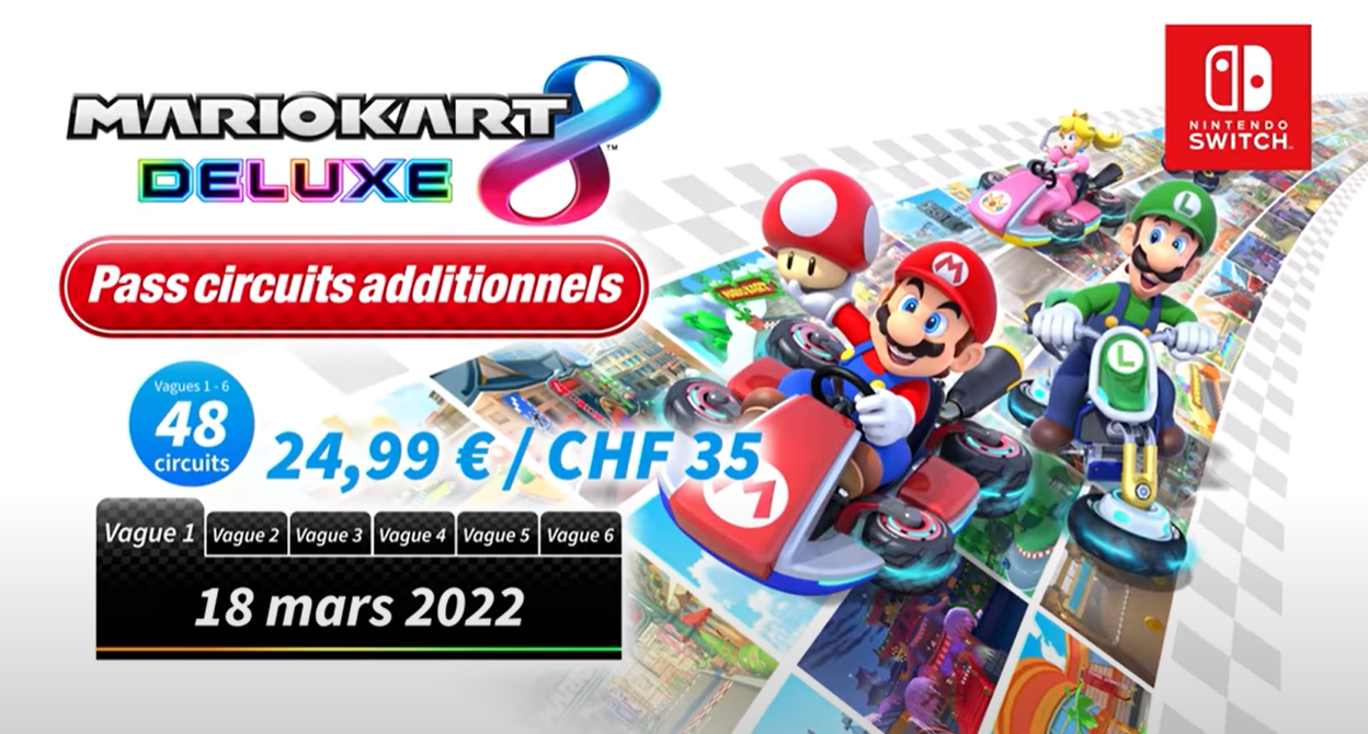 il sera possible de jouer aux circuits remasterisées de Mario Kart 8 Deluxe sans avoir le DLC