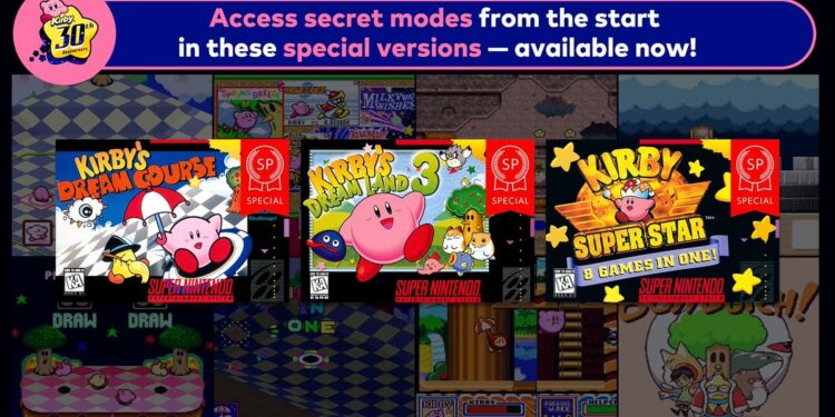 Trois nouveaux jeux SP Kirby débarquent dans le Nintendo Switch Online