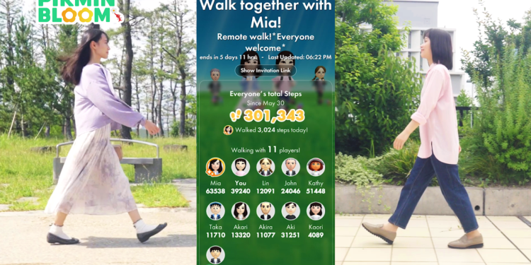 Nouvelle fonctionnalité « Party Walk » lancée sur Pikmin Bloom