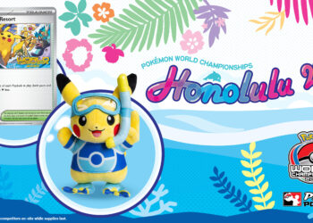 Une peluche Pikachu et une carte promo Hôtel « Au paradis des Pokémon » pour les Championnats du Monde qui auront lieu à Honolulu