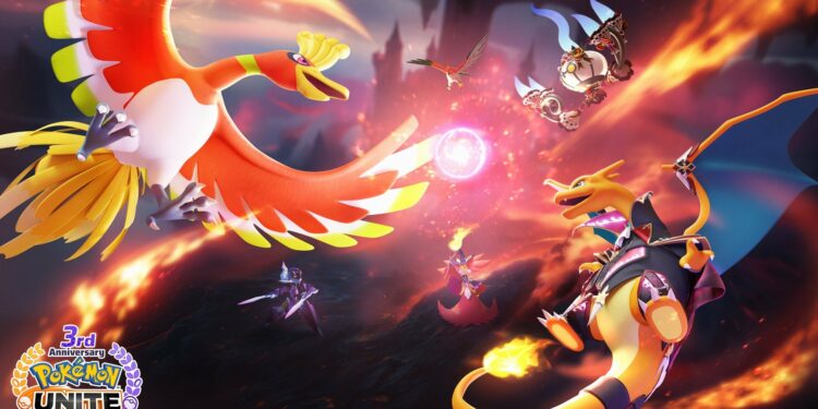 Le Pokémon légendaire Ho-Oh prend son envol pour le 3e anniversaire de Pokémon UNITE