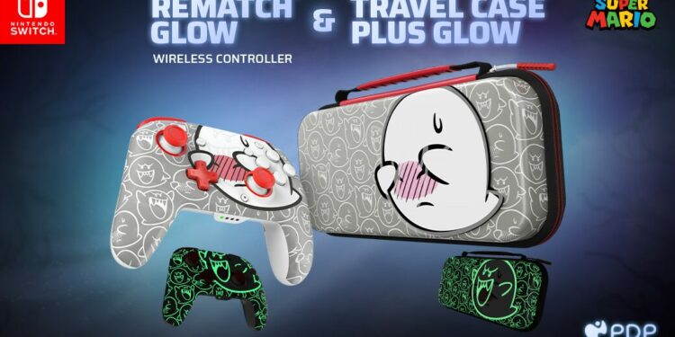Nouvelle manette Switch sans fil Rematch Glow Boo Hoo de PDP