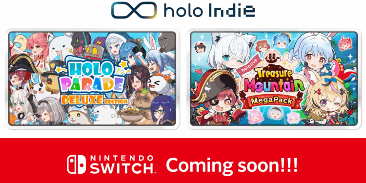 Deux nouveaux jeux hololive arrivent sur Nintendo Switch le 18 juin 2025 : HoloParade: Deluxe Edition et hololive Treasure Mountain MegaPack