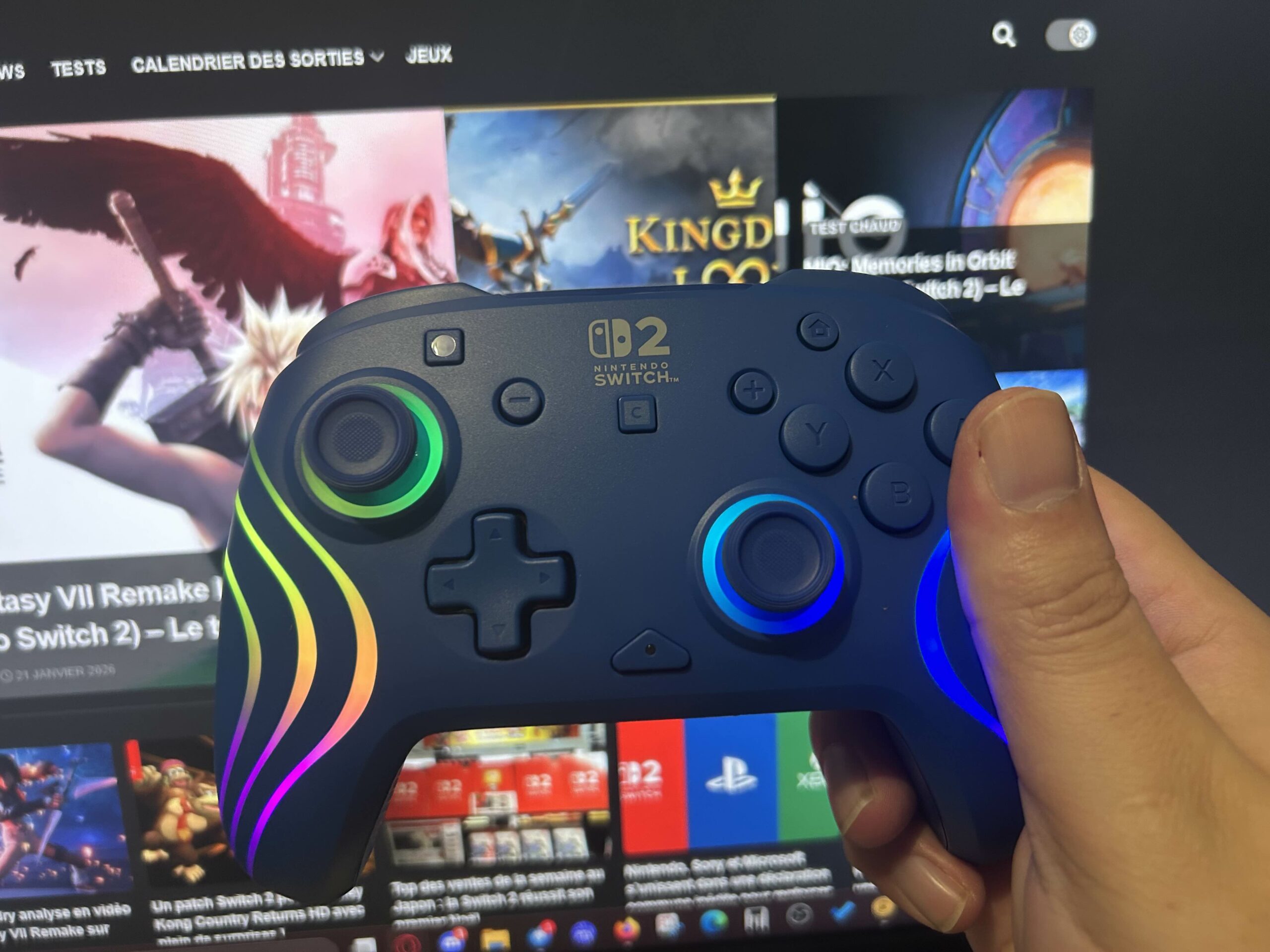 La manette sans fil Afterglow Wave sur Switch 2 : l’éclat qui rivalise avec le pro ?