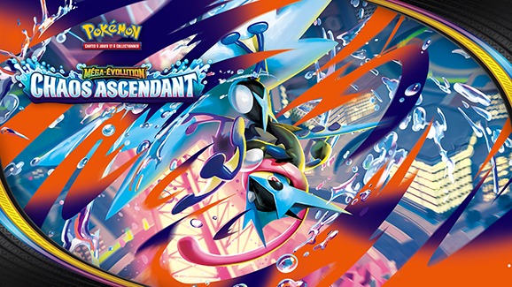Méga-Amphinobi affronte Méga-Floette dans l’extension Chaos Ascendant du Jeu de Cartes à Collectionner Pokémon